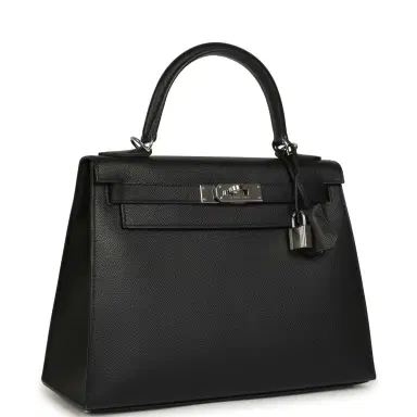 HERMÈS Pre-owned Hermes Kelly Sellier 28 Black Epsom Palladium Hardware | Thumbnail 2 HERMÈS Pre-owned Hermes Kelly Sellier 28 Black Epsom Palladium Hardware | Thumbnail 2