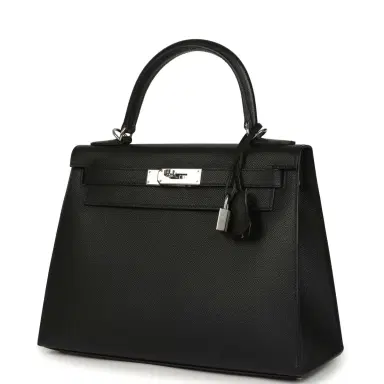 HERMÈS Pre-owned Hermes Kelly Sellier 28 Black Epsom Palladium Hardware | Thumbnail 5 HERMÈS Pre-owned Hermes Kelly Sellier 28 Black Epsom Palladium Hardware | Thumbnail 5