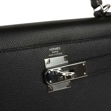HERMÈS Pre-owned Hermes Kelly Sellier 28 Black Epsom Palladium Hardware | Thumbnail 7 HERMÈS Pre-owned Hermes Kelly Sellier 28 Black Epsom Palladium Hardware | Thumbnail 7