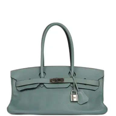 HERMÈS Vintage Hermes Shoulder Birkin 42 JPG Ciel Clemence Palladium Hardware | Thumbnail 1 HERMÈS Vintage Hermes Shoulder Birkin 42 JPG Ciel Clemence Palladium Hardware | Thumbnail 1