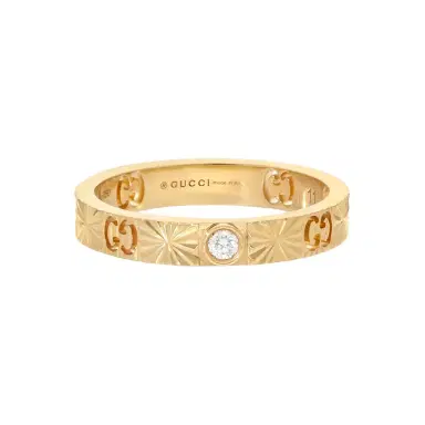 Gucci Gucci Icon 18K Yellow Gold Diamond Band Ring YBC7278920020 - by The Solist | Thumbnail 1 Gucci Gucci Icon 18K Yellow Gold Diamond Band Ring YBC7278920020 - by The Solist | Thumbnail 1