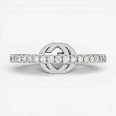Gucci Gucci Interlocking G 18K White Gold Diamond Ring Sz. 6.75 by The Solist | Thumbnail 2 Gucci Gucci Interlocking G 18K White Gold Diamond Ring Sz. 6.75 by The Solist | Thumbnail 2
