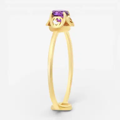 Gucci Gucci Interlocking G 18K Yellow Gold Amethyst Ring YBC6624280030 - by The Solist | Thumbnail 2 Gucci Gucci Interlocking G 18K Yellow Gold Amethyst Ring YBC6624280030 - by The Solist | Thumbnail 2