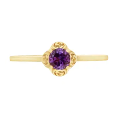Gucci Gucci Interlocking G 18K Yellow Gold Amethyst Ring YBC6624280030 - by The Solist | Thumbnail 1 Gucci Gucci Interlocking G 18K Yellow Gold Amethyst Ring YBC6624280030 - by The Solist | Thumbnail 1