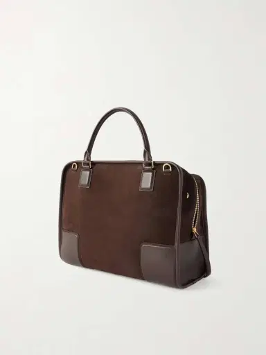Loewe Amazona Leather-trimmed Suede Tote | Thumbnail 4 Loewe Amazona Leather-trimmed Suede Tote | Thumbnail 4