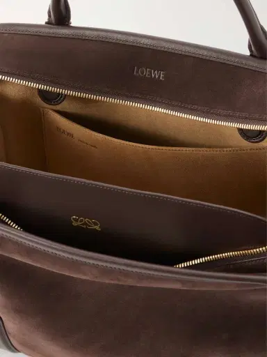 Loewe Amazona Leather-trimmed Suede Tote | Thumbnail 6 Loewe Amazona Leather-trimmed Suede Tote | Thumbnail 6
