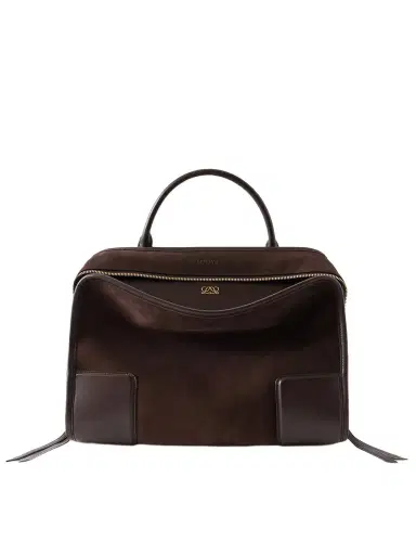 Loewe Amazona Leather-trimmed Suede Tote | Thumbnail 1 Loewe Amazona Leather-trimmed Suede Tote | Thumbnail 1