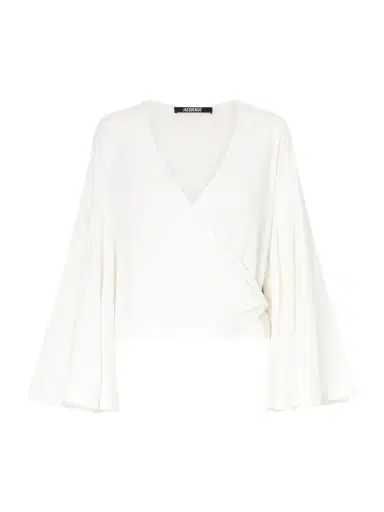 Jacquemus The Ventadou Paper-blend Wrap Top | Thumbnail 1 Jacquemus The Ventadou Paper-blend Wrap Top | Thumbnail 1