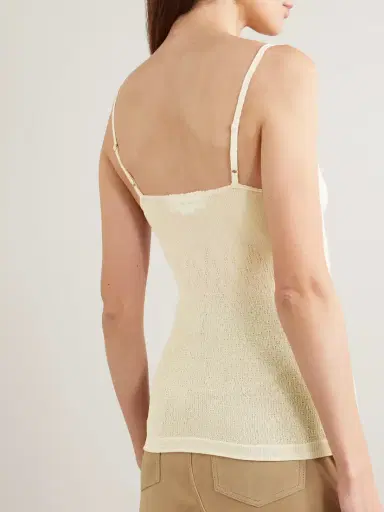 Victoria Beckham Pointelle-knit Cotton-blend Camisole | Thumbnail 3 Victoria Beckham Pointelle-knit Cotton-blend Camisole | Thumbnail 3
