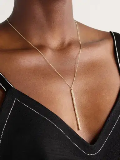 Sydney Evan Fluted Bar 14-karat Gold Diamond Necklace | Thumbnail 2 Sydney Evan Fluted Bar 14-karat Gold Diamond Necklace | Thumbnail 2