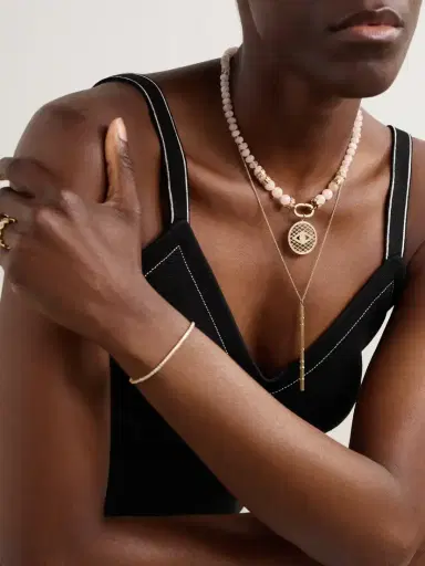 Sydney Evan Fluted Bar 14-karat Gold Diamond Necklace | Thumbnail 5 Sydney Evan Fluted Bar 14-karat Gold Diamond Necklace | Thumbnail 5
