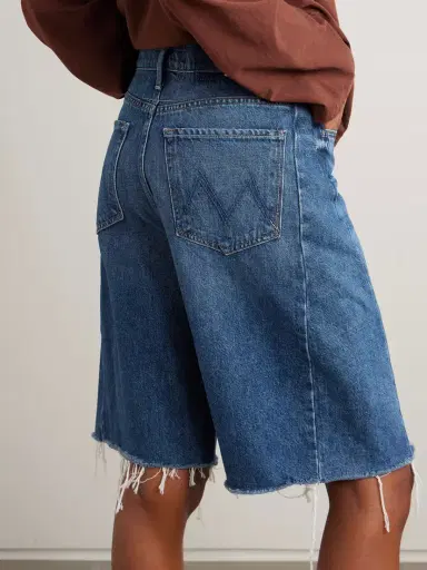 Mother The Half Pipe Bermuda Fray Denim Shorts | Thumbnail 4 Mother The Half Pipe Bermuda Fray Denim Shorts | Thumbnail 4