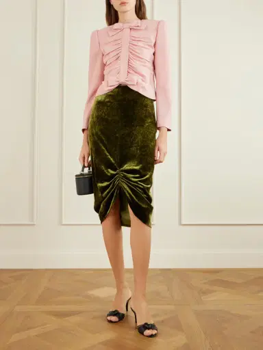 Valentino Garavani Bow-embellished Ruched Wool Jacket | Thumbnail 2 Valentino Garavani Bow-embellished Ruched Wool Jacket | Thumbnail 2