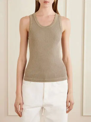 AGOLDE Poppy Ribbed Stretch Organic Cotton And Tencel™ Lyocell-blend Jersey Tank | Thumbnail 3 AGOLDE Poppy Ribbed Stretch Organic Cotton And Tencel™ Lyocell-blend Jersey Tank | Thumbnail 3