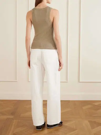AGOLDE Poppy Ribbed Stretch Organic Cotton And Tencel™ Lyocell-blend Jersey Tank | Thumbnail 4 AGOLDE Poppy Ribbed Stretch Organic Cotton And Tencel™ Lyocell-blend Jersey Tank | Thumbnail 4