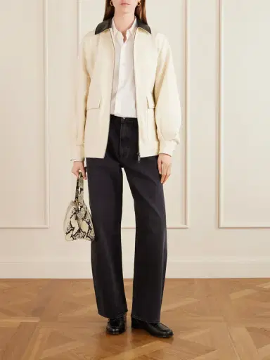 Anine Bing Holden Leather-trimmed Cotton Twill Jacket | Thumbnail 2 Anine Bing Holden Leather-trimmed Cotton Twill Jacket | Thumbnail 2