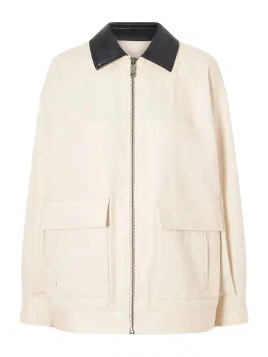 Anine Bing Holden Leather-trimmed Cotton Twill Jacket | Thumbnail 1 Anine Bing Holden Leather-trimmed Cotton Twill Jacket | Thumbnail 1