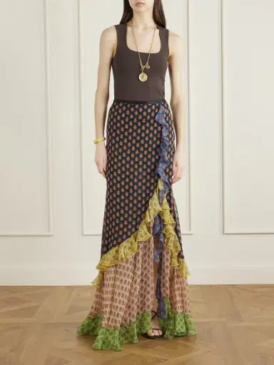 Etro Ruffled Tiered Floral-print Silk-chiffon Maxi Skirt | Thumbnail 2 Etro Ruffled Tiered Floral-print Silk-chiffon Maxi Skirt | Thumbnail 2