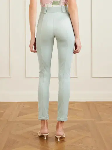 Chloé Cropped Satin-trimmed Stretch-jersey Leggings | Thumbnail 3 Chloé Cropped Satin-trimmed Stretch-jersey Leggings | Thumbnail 3