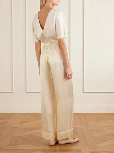 DÔEN Lavon Fringed Silk Wide-leg Pants | Thumbnail 3 DÔEN Lavon Fringed Silk Wide-leg Pants | Thumbnail 3