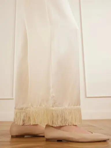 DÔEN Lavon Fringed Silk Wide-leg Pants | Thumbnail 5 DÔEN Lavon Fringed Silk Wide-leg Pants | Thumbnail 5