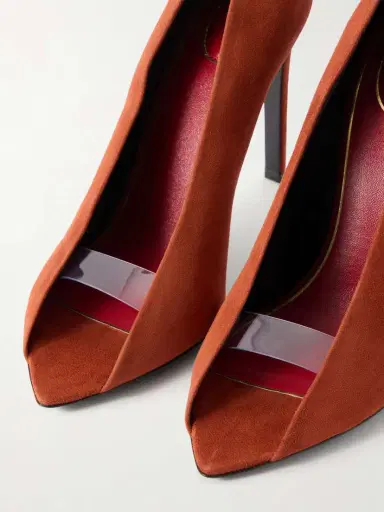 Valentino Garavani Révélé Logo-embellished Pvc-trimmed Suede Pumps | Thumbnail 5 Valentino Garavani Révélé Logo-embellished Pvc-trimmed Suede Pumps | Thumbnail 5