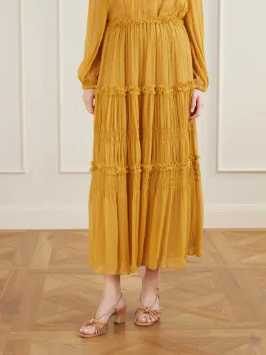 Ulla Johnson Virginie Silk-crepon Midi Skirt | Thumbnail 3 Ulla Johnson Virginie Silk-crepon Midi Skirt | Thumbnail 3