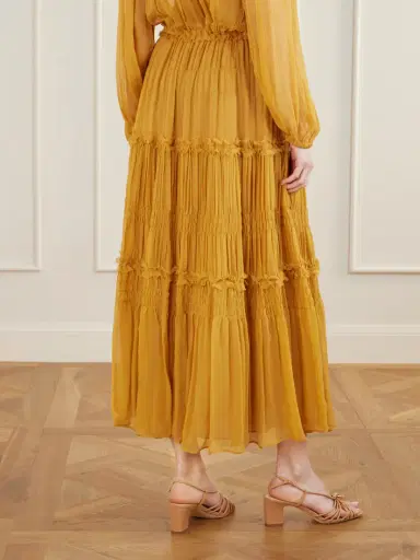 Ulla Johnson Virginie Silk-crepon Midi Skirt | Thumbnail 4 Ulla Johnson Virginie Silk-crepon Midi Skirt | Thumbnail 4