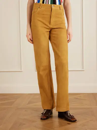 Loewe Suede High-rise Straight-leg Pants | Thumbnail 3 Loewe Suede High-rise Straight-leg Pants | Thumbnail 3
