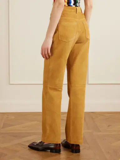 Loewe Suede High-rise Straight-leg Pants | Thumbnail 4 Loewe Suede High-rise Straight-leg Pants | Thumbnail 4