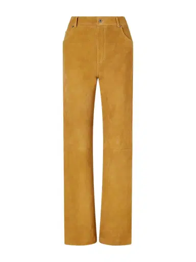 Loewe Suede High-rise Straight-leg Pants | Thumbnail 1 Loewe Suede High-rise Straight-leg Pants | Thumbnail 1