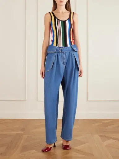 Loewe Embroidered Striped Ribbed-knit Tank | Thumbnail 2 Loewe Embroidered Striped Ribbed-knit Tank | Thumbnail 2