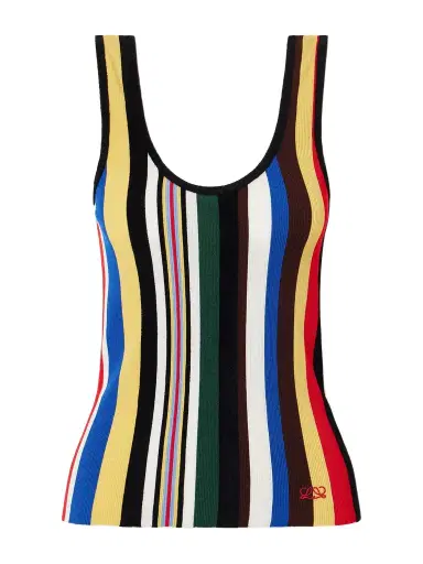Loewe Embroidered Striped Ribbed-knit Tank | Thumbnail 1 Loewe Embroidered Striped Ribbed-knit Tank | Thumbnail 1