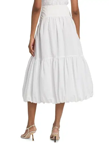 Cinq à Sept Women's Blythe Tiered Bubble Midi-Skirt - White | Thumbnail 5 Cinq à Sept Women's Blythe Tiered Bubble Midi-Skirt - White | Thumbnail 5