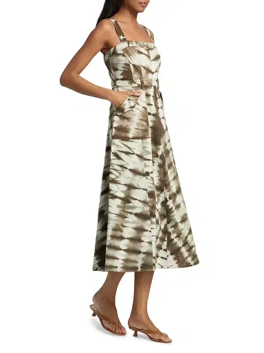 Cinq à Sept Women's Malani Tie-Dye Denim Midi-Dress | Thumbnail 4 Cinq à Sept Women's Malani Tie-Dye Denim Midi-Dress | Thumbnail 4