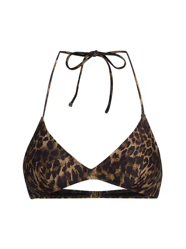 Nili Lotan Women's Leopard-Print Triangle Bikini Top | Thumbnail 1 Nili Lotan Women's Leopard-Print Triangle Bikini Top | Thumbnail 1