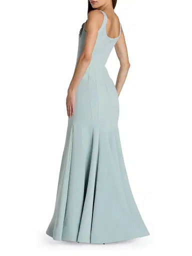 Mac Duggal Women's Embellished Crepe Mermaid Gown - Powder Blue | Thumbnail 2 Mac Duggal Women's Embellished Crepe Mermaid Gown - Powder Blue | Thumbnail 2