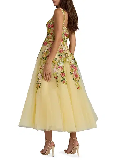 Mac Duggal Women's Floral-Embroidered Tulle Cocktail Dress - Butter Multi - Size 14 | Thumbnail 2 Mac Duggal Women's Floral-Embroidered Tulle Cocktail Dress - Butter Multi - Size 14 | Thumbnail 2