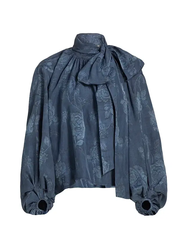 Women's Rhett Floral Oversized Blouse - Vintage Indigo Floral Women's Rhett Floral Oversized Blouse - Vintage Indigo Floral