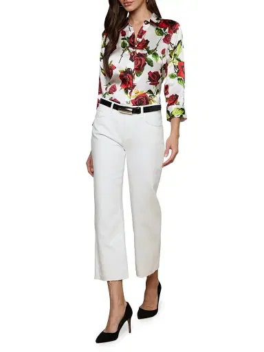 L'Agence Women's Wanda High-Rise Crop Wide-Leg Jeans - Blanc - Size 32 | Thumbnail 2 L'Agence Women's Wanda High-Rise Crop Wide-Leg Jeans - Blanc - Size 32 | Thumbnail 2