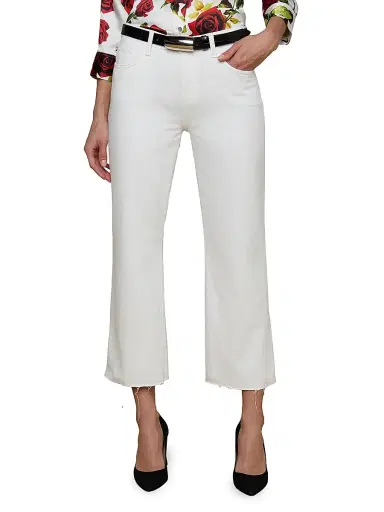 L'Agence Women's Wanda High-Rise Crop Wide-Leg Jeans - Blanc - Size 32 | Thumbnail 3 L'Agence Women's Wanda High-Rise Crop Wide-Leg Jeans - Blanc - Size 32 | Thumbnail 3