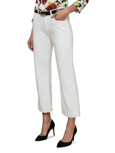 L'Agence Women's Wanda High-Rise Crop Wide-Leg Jeans - Blanc - Size 32 | Thumbnail 4 L'Agence Women's Wanda High-Rise Crop Wide-Leg Jeans - Blanc - Size 32 | Thumbnail 4