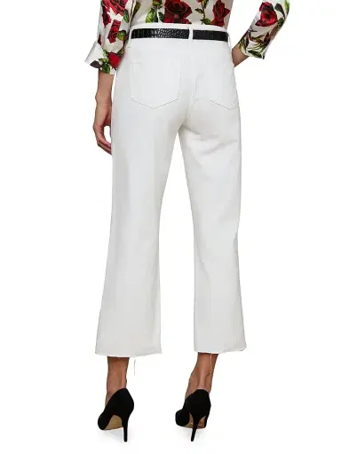 L'Agence Women's Wanda High-Rise Crop Wide-Leg Jeans - Blanc - Size 32 | Thumbnail 5 L'Agence Women's Wanda High-Rise Crop Wide-Leg Jeans - Blanc - Size 32 | Thumbnail 5