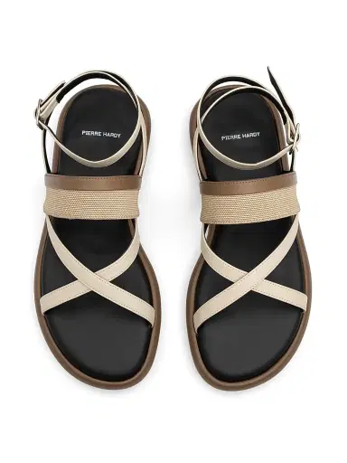 PIERRE HARDY Women's Alpha Leather & Canvas Sandals | Thumbnail 4 PIERRE HARDY Women's Alpha Leather & Canvas Sandals | Thumbnail 4