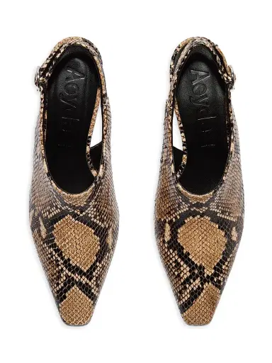 aeyde Women's Maude Snake-Embossed Leather Slingback Pumps - Hazelnut - Size 6.5 | Thumbnail 3 aeyde Women's Maude Snake-Embossed Leather Slingback Pumps - Hazelnut - Size 6.5 | Thumbnail 3