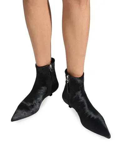 Aeyde Women's Sofie 30MM Calf Hair Ankle Boots - Black | Thumbnail 3 Aeyde Women's Sofie 30MM Calf Hair Ankle Boots - Black | Thumbnail 3