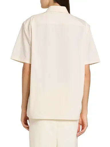 FERRAGAMO Women's Cotton-Silk Canvas Shirt - Parchment | Thumbnail 5 FERRAGAMO Women's Cotton-Silk Canvas Shirt - Parchment | Thumbnail 5