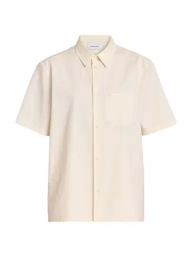 FERRAGAMO Women's Cotton-Silk Canvas Shirt - Parchment | Thumbnail 1 FERRAGAMO Women's Cotton-Silk Canvas Shirt - Parchment | Thumbnail 1