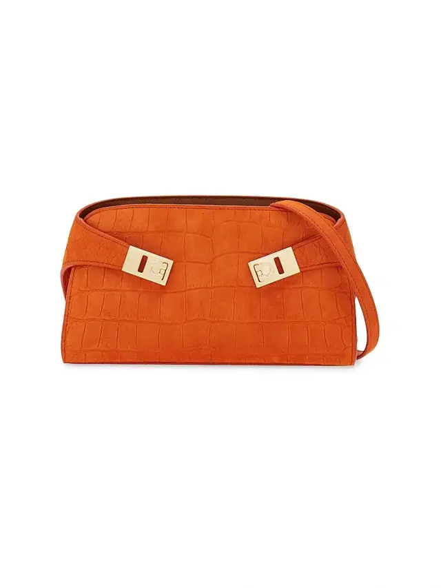 Women's Hug Gancini Croc-Embossed Suede Convertible Clutch - Light Siena Women's Hug Gancini Croc-Embossed Suede Convertible Clutch - Light Siena