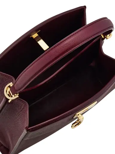 Ferragamo Women's Studio Box Extra-Small Leather Top Handle Bag - Plum | Thumbnail 6 Ferragamo Women's Studio Box Extra-Small Leather Top Handle Bag - Plum | Thumbnail 6